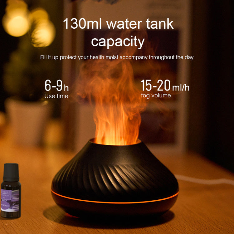 Newest RGB Flame Aroma Diffuser 130Ml 3d Colorful Flame Humidifier Fire Volcano Diffuser Flame - VINE GLOBAL