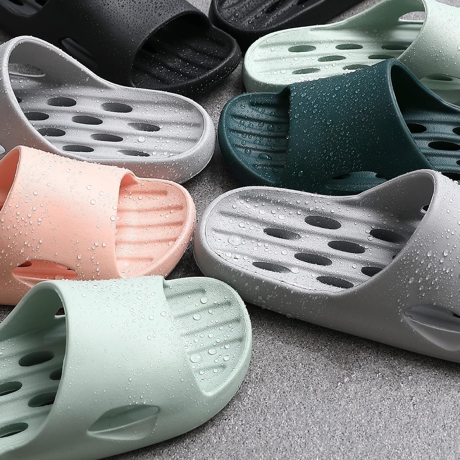 Shower Slippers for Men and Women Bath Quick Drying Slides Home Shoes Indoor Outdoor Pool Beach Spa Bathroom