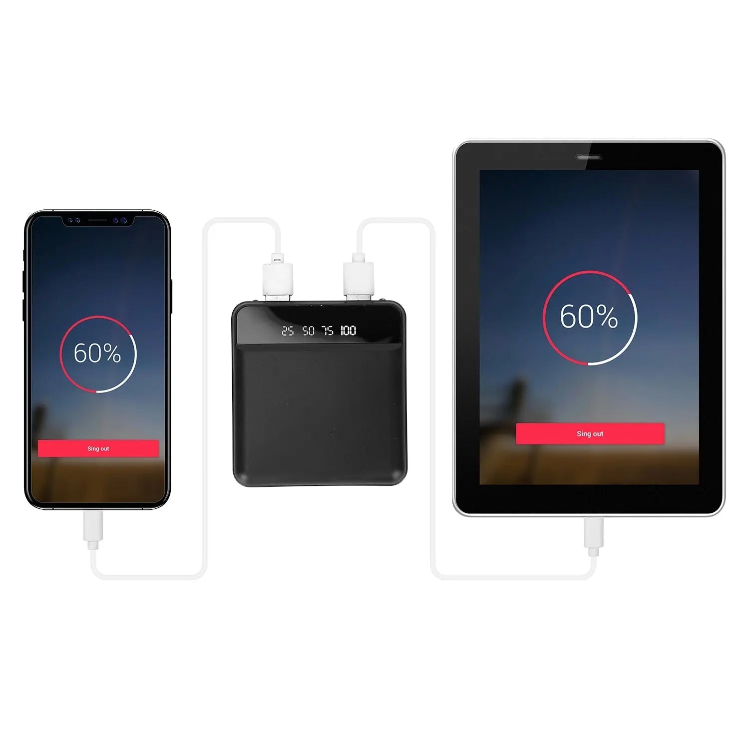 10000mAh Portable Power Bank Mini External Battery Pack Charger w/ Dual USB PortsVINE GLOBAL