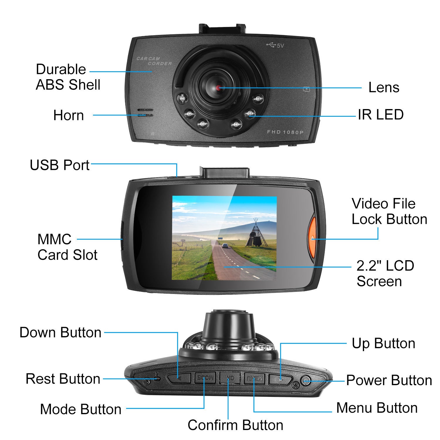 1080P Car DVR Camera Dash Cam Camcorder 90 Degree Angle Loop Recording Night VisonVINE GLOBAL