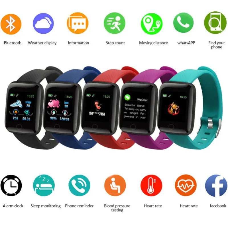 116 PLUS Smart Watch with Heart Rate and Blood Pressure MonitoringVINE GLOBAL