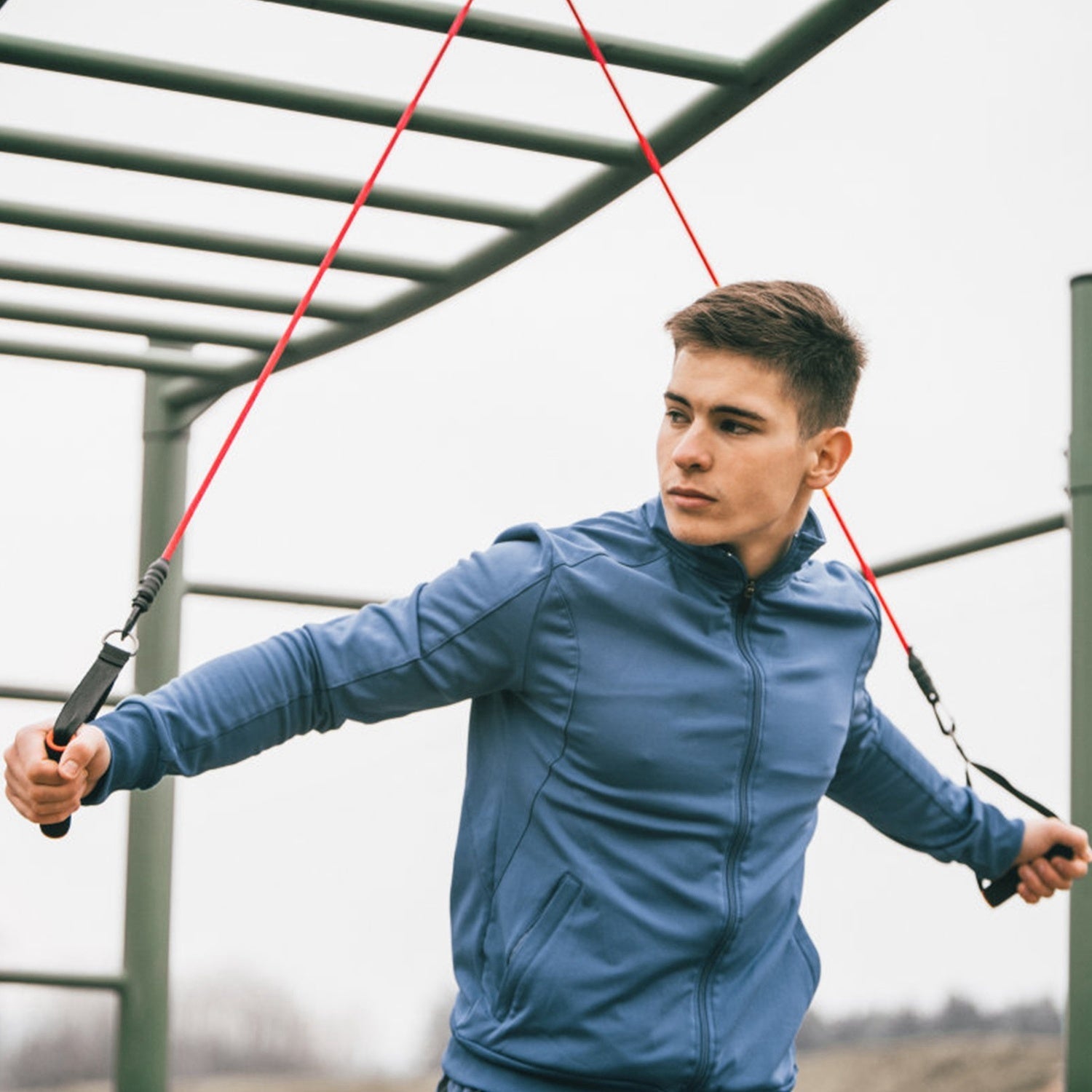 11Pcs Resistance Bands Set Fitness Workout Tubes Exercise Tube Bands Up to 100lbsVINE GLOBAL