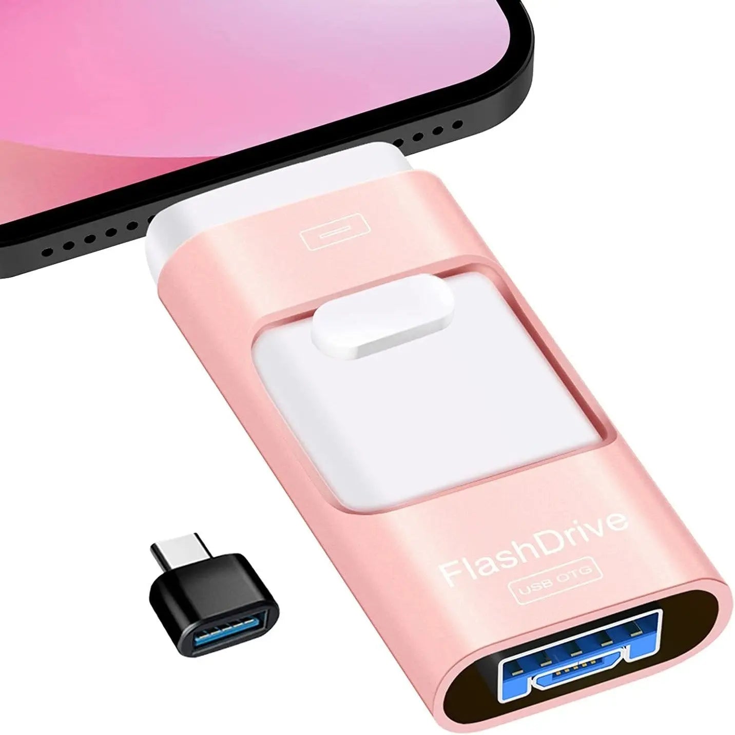 128GB USB Flash Drive; Photo Memory Stick External Storage Thumb Drive Compatible With IPhone; IPad; Android; Tablet; PC; Computer; Devices With Micro USB 3.0; OTG; IOS; Type CVINE GLOBAL