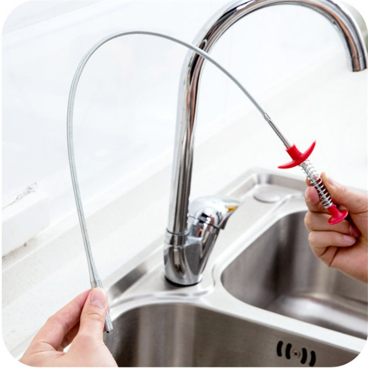60CM Sewer Dredger Spring Pipe Dredging Tool Household Hair Cleaner Drain Clog Remover Cleaning Tools Household For Kitchen Sink Kitchen Gadgets - VINE GLOBAL