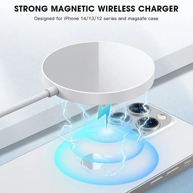 15W Magnetic Wireless Charger With USB - C Compatible With MagSafe Wireless Charger Fast Charging Lightning For IPhone 13/13 Mini/13Pro/13Pro Max/iPhone 12/12 Mini/12Pro MaxVINE GLOBAL