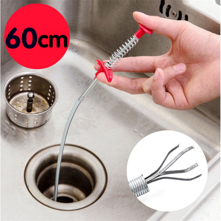 60CM Sewer Dredger Spring Pipe Dredging Tool Household Hair Cleaner Drain Clog Remover Cleaning Tools Household For Kitchen Sink Kitchen Gadgets - VINE GLOBAL