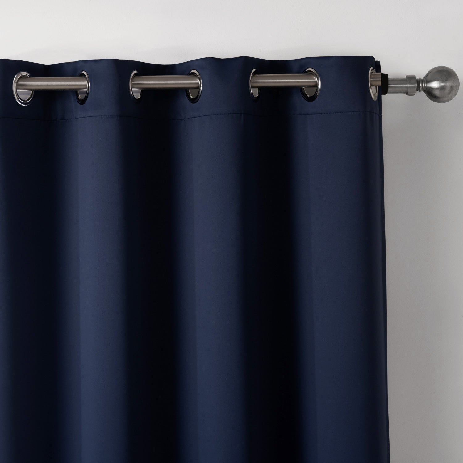 Dark Blue Bedroom Blackout Fabric Printed Curtains - VINE GLOBAL