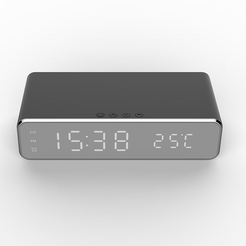 LED Electric Alarm Clock With Wireless Charger Desktop Digital Despertador Thermometer Clock HD Mirror Clock Watch Table Decor - VINE GLOBAL