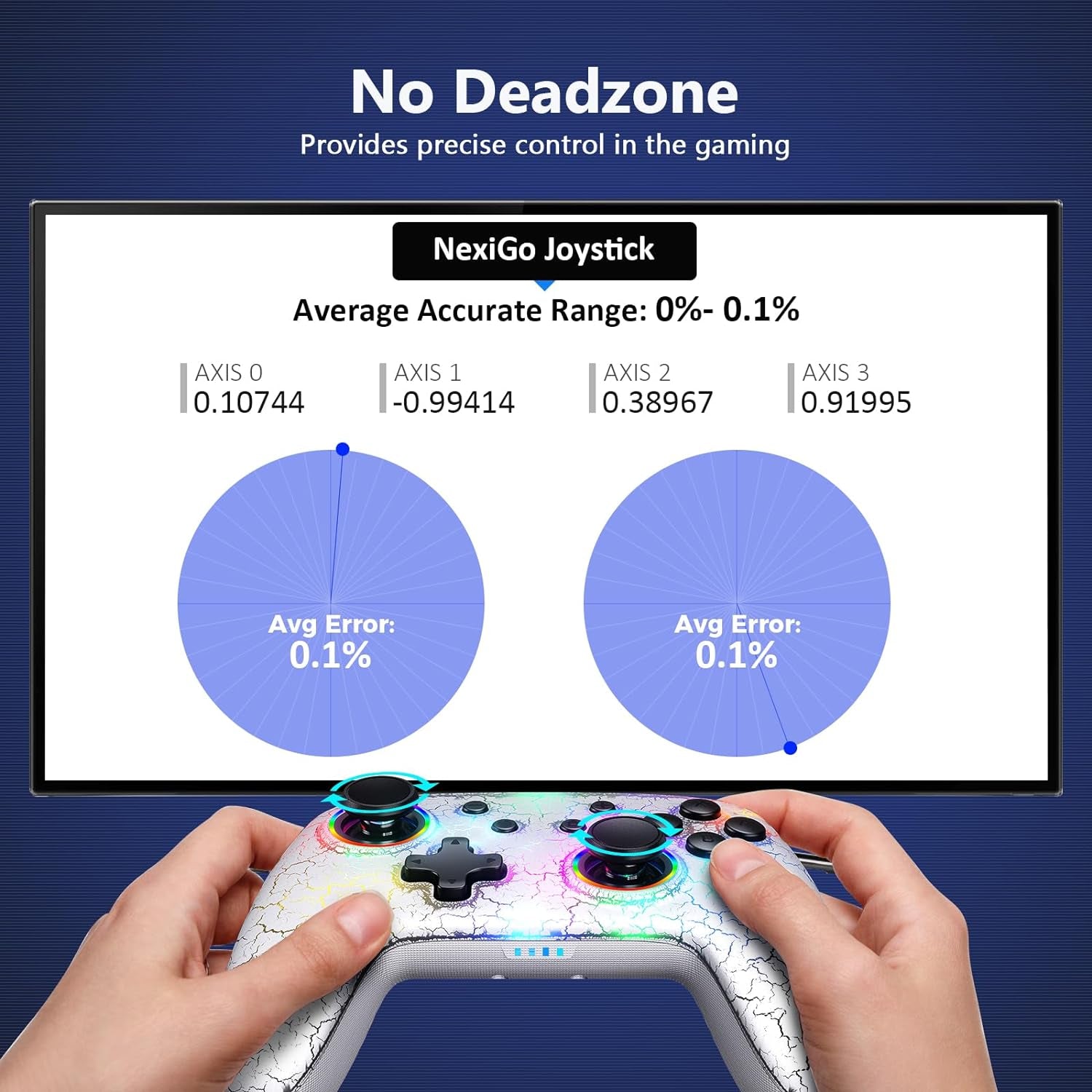 Hall Effect Controller (No Drift, No Deadzone) with Hall Sensing Joystick for Switch/Switch Lite/Oled, Wireless Bluetooth Controller with Motion Control, RGB Light, Turbo (Atmosphere)