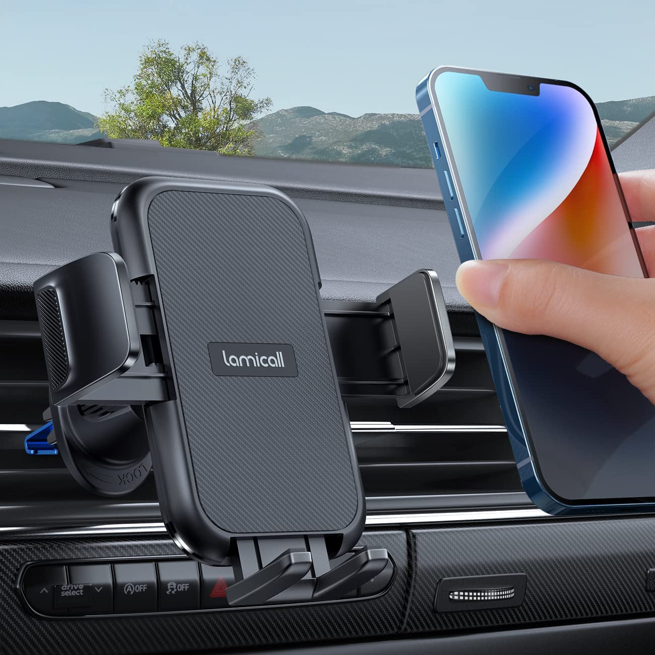 2024 Wider Clamp & Metal Hook Car Phone Holder Vent [Thick Cases Friendly] Phone Holders for Your Car Mount Automobile Hands Free Cradle Air Vent for Iphone 15 14 13 Pro Max Smartphone