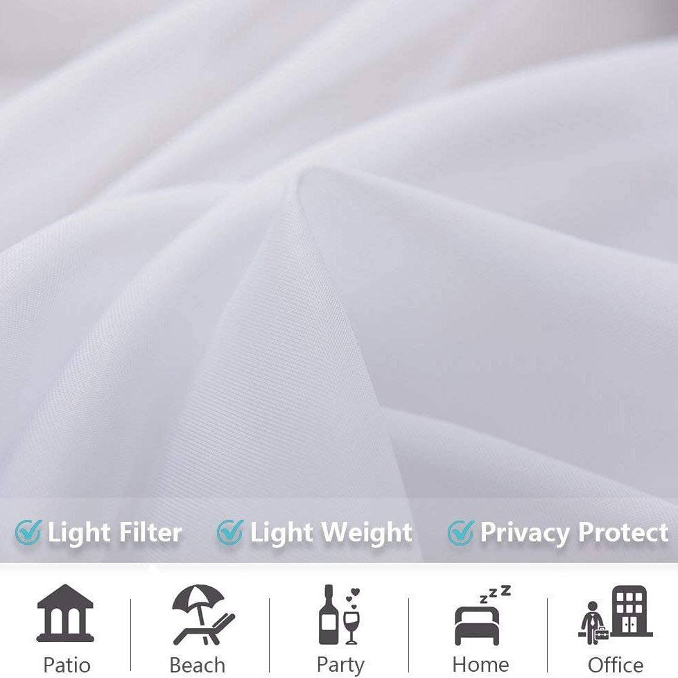 Outdoor Shading Door Curtain Waterproof Curtain Pavilion Balcony White Mesh Curtains Terrace Window Screen - VINE GLOBAL