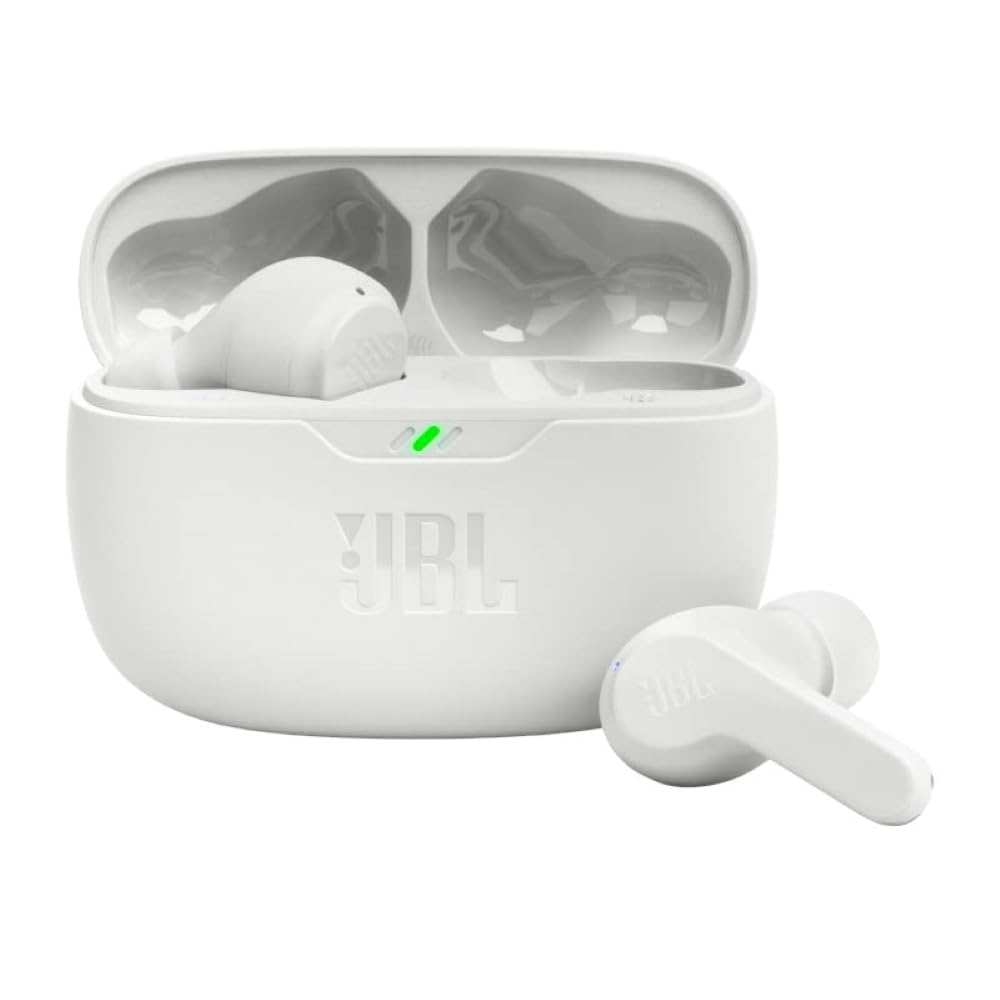 JBL Vibe Beam - True Wireless JBL Deep Bass Sound Earbuds, Bluetooth 5.2, Water & Dust Resistant, Hands-free call with VoiceAware, Up to 32 hours of battery life (Black) - VINE GLOBAL