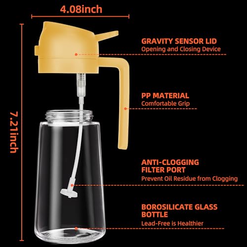 Oil Dispenser Bottle for Kitchen - 2 in 1 Olive Oil Dispenser and Oil Sprayer - VINE GLOBAL