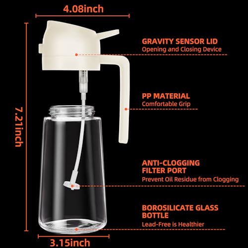 Oil Dispenser Bottle for Kitchen - 2 in 1 Olive Oil Dispenser and Oil Sprayer - VINE GLOBAL