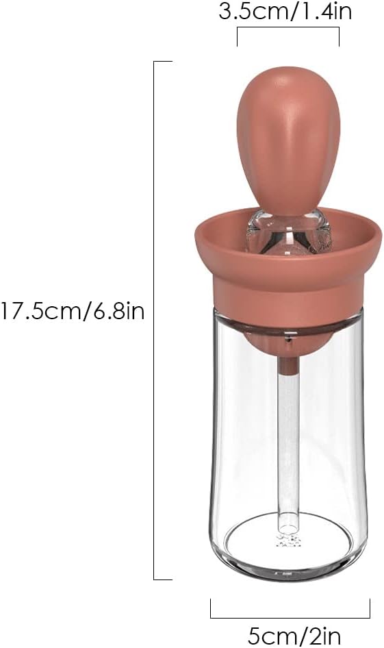 Oil Dispenser with Brush - Glass Olive Oil Dispenser for Kitchen, 2 IN 1 Oil Dispenser Bottle with Silicone Basting Brush for Cooking Vinegar Sauce BBQ Grill Frying, T-OB21, Blue - VINE GLOBAL