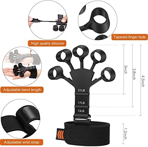 Hand Grip Strengthener - Adjustable Finger Exerciser and Finger Stretcher - VINE GLOBAL