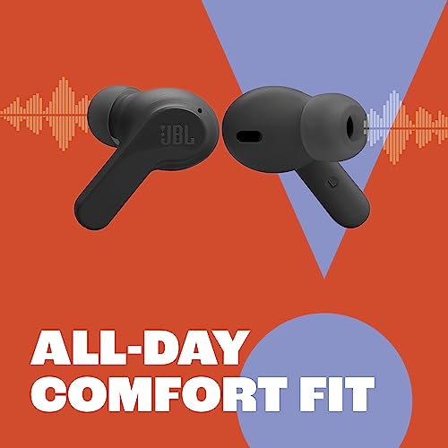 JBL Vibe Beam - True Wireless JBL Deep Bass Sound Earbuds, Bluetooth 5.2, Water & Dust Resistant, Hands-free call with VoiceAware, Up to 32 hours of battery life (Black) - VINE GLOBAL