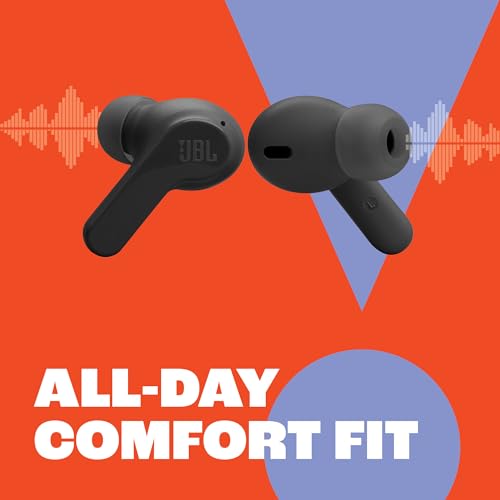 JBL Vibe Beam - True Wireless JBL Deep Bass Sound Earbuds, Bluetooth 5.2, Water & Dust Resistant, Hands-free call with VoiceAware, Up to 32 hours of battery life (Black) - VINE GLOBAL