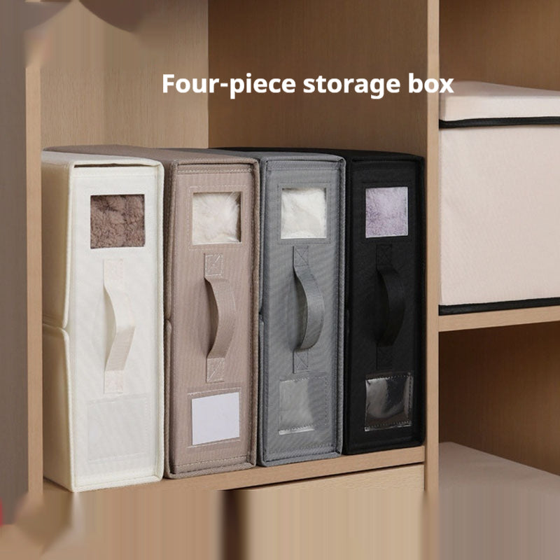 Four-piece Bed Sheet Set Foldable Zipper Visual Storage Box - VINE GLOBAL