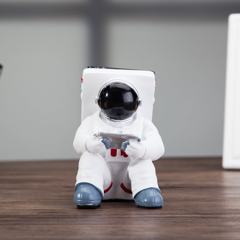 Simple Astronaut Mobile Phone Stand Student Desktop Holder Cute Spaceman Cell Phone Holder Creative Gift Small Desk Decoration - VINE GLOBAL