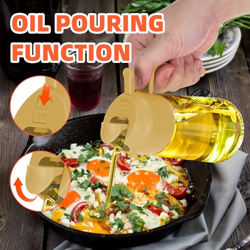 Oil Dispenser Bottle for Kitchen - 2 in 1 Olive Oil Dispenser and Oil Sprayer - VINE GLOBAL