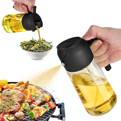 Oil Dispenser Bottle for Kitchen - 2 in 1 Olive Oil Dispenser and Oil Sprayer - VINE GLOBAL