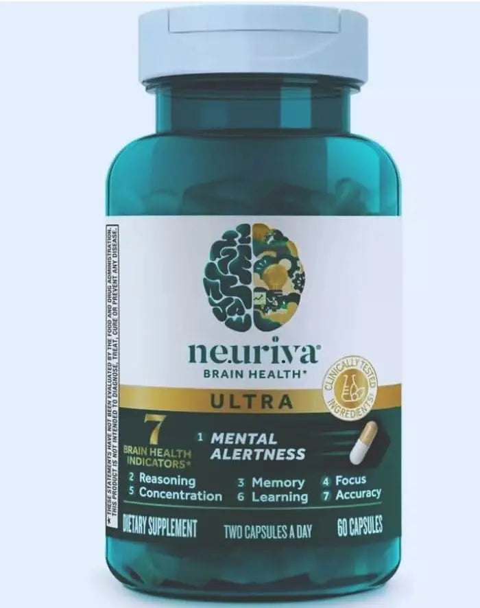 Ne.uri.va Ultra Brain Health Memory, Focus, & Clarity with Vitamins B6 & B12 (60 Caps) 1 Pack VINE GLOBAL