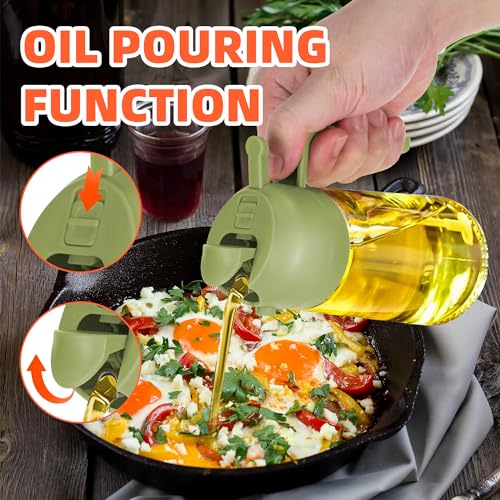 Oil Dispenser Bottle for Kitchen - 2 in 1 Olive Oil Dispenser and Oil Sprayer - VINE GLOBAL
