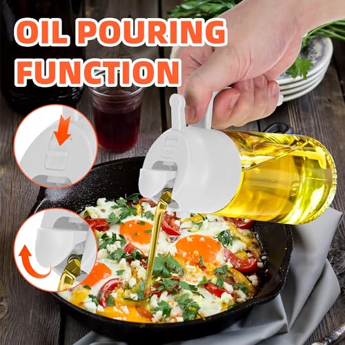 Oil Dispenser Bottle for Kitchen - 2 in 1 Olive Oil Dispenser and Oil Sprayer - VINE GLOBAL