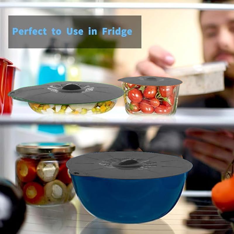 5 Pcs Silicone Bowl Lids, Microwave Cover for Food, Reusable, BPA Free. - VINE GLOBAL