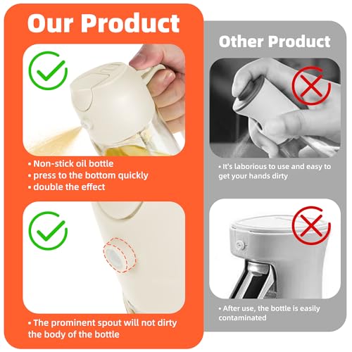 Oil Dispenser Bottle for Kitchen - 2 in 1 Olive Oil Dispenser and Oil Sprayer - VINE GLOBAL