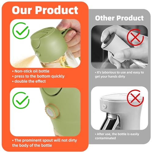 Oil Dispenser Bottle for Kitchen - 2 in 1 Olive Oil Dispenser and Oil Sprayer - VINE GLOBAL