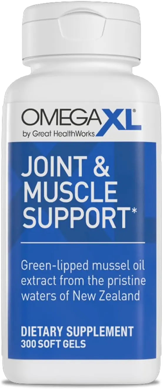 OmegaXL Joint Support Supplement, for Relief - Natural Muscle Support, Green Lipped Mussel Oil, Soft Gel Pills, Drug-Free, 60 Count VINE GLOBAL