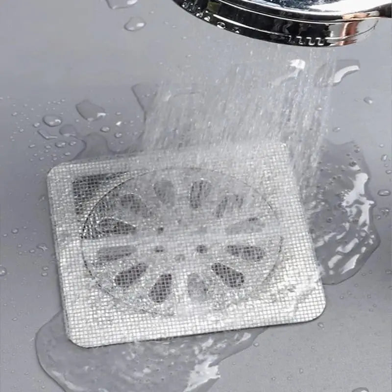 Disposable Shower Drain Cover Hair Catcher 4" X 4" Mesh Stickers for Bathroom, Laundry, Bathtub, Kitchen, and Sink (60) VINE GLOBAL