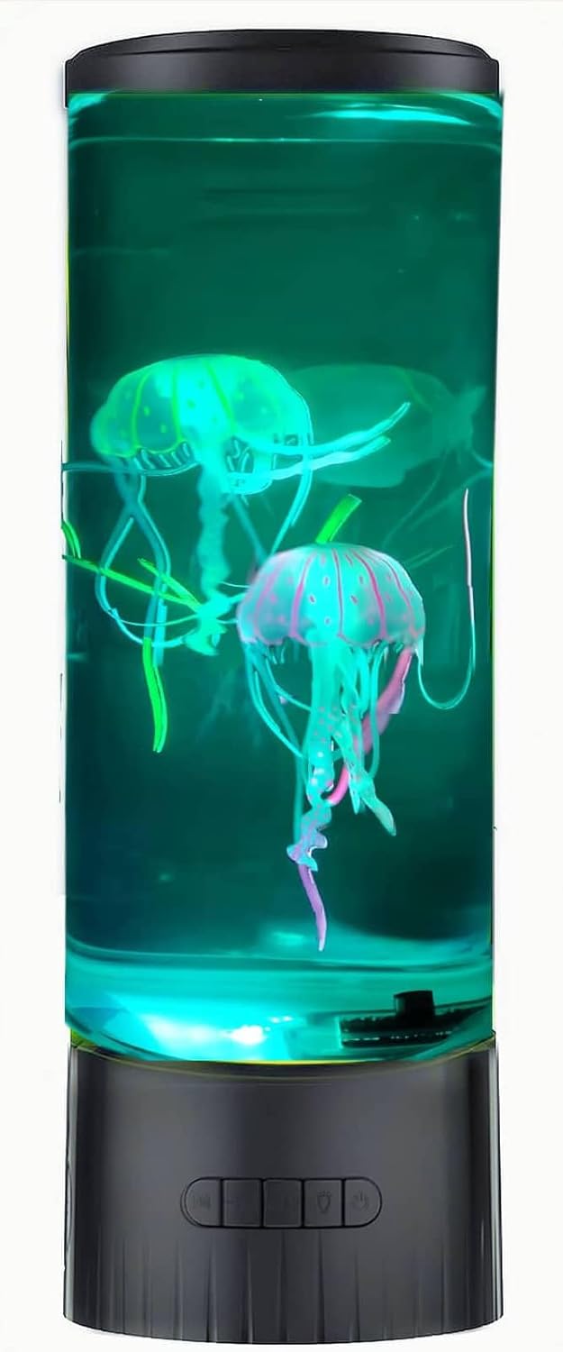 Jellyfish Night Light Lamp with Bluetooth Speaker White Noise Large Size Smart Sensory Synthetic Jelly Fish Tank Mood Lamp, Cool Birthday Christmas All Holiday Gifts for Adults Kids - VINE GLOBAL