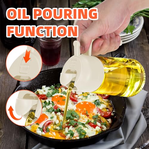 Oil Dispenser Bottle for Kitchen - 2 in 1 Olive Oil Dispenser and Oil Sprayer - VINE GLOBAL