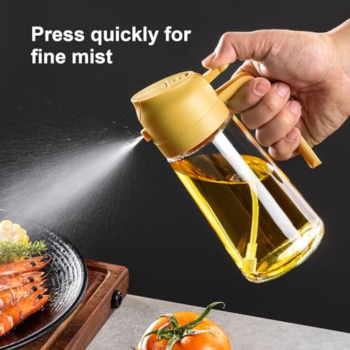 Oil Dispenser Bottle for Kitchen - 2 in 1 Olive Oil Dispenser and Oil Sprayer - VINE GLOBAL
