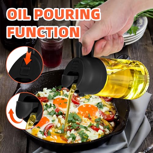 Oil Dispenser Bottle for Kitchen - 2 in 1 Olive Oil Dispenser and Oil Sprayer - VINE GLOBAL