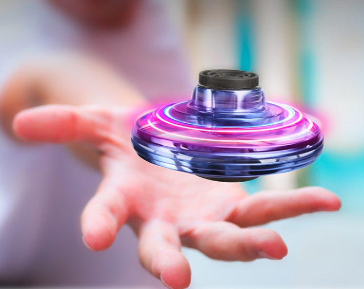 Mini Fingertip Gyro Interactive Decompression Toy Drone LED UFO Type Flying Helicopter Spinner Toy Kids - VINE GLOBAL