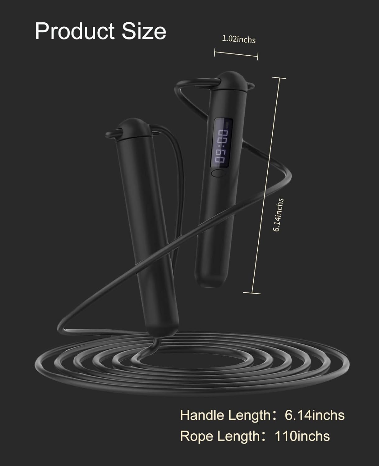 Smart Jump Rope with CounterTangle-Free Jump Rope for Fitness and Workout Adjustable VINE GLOBAL