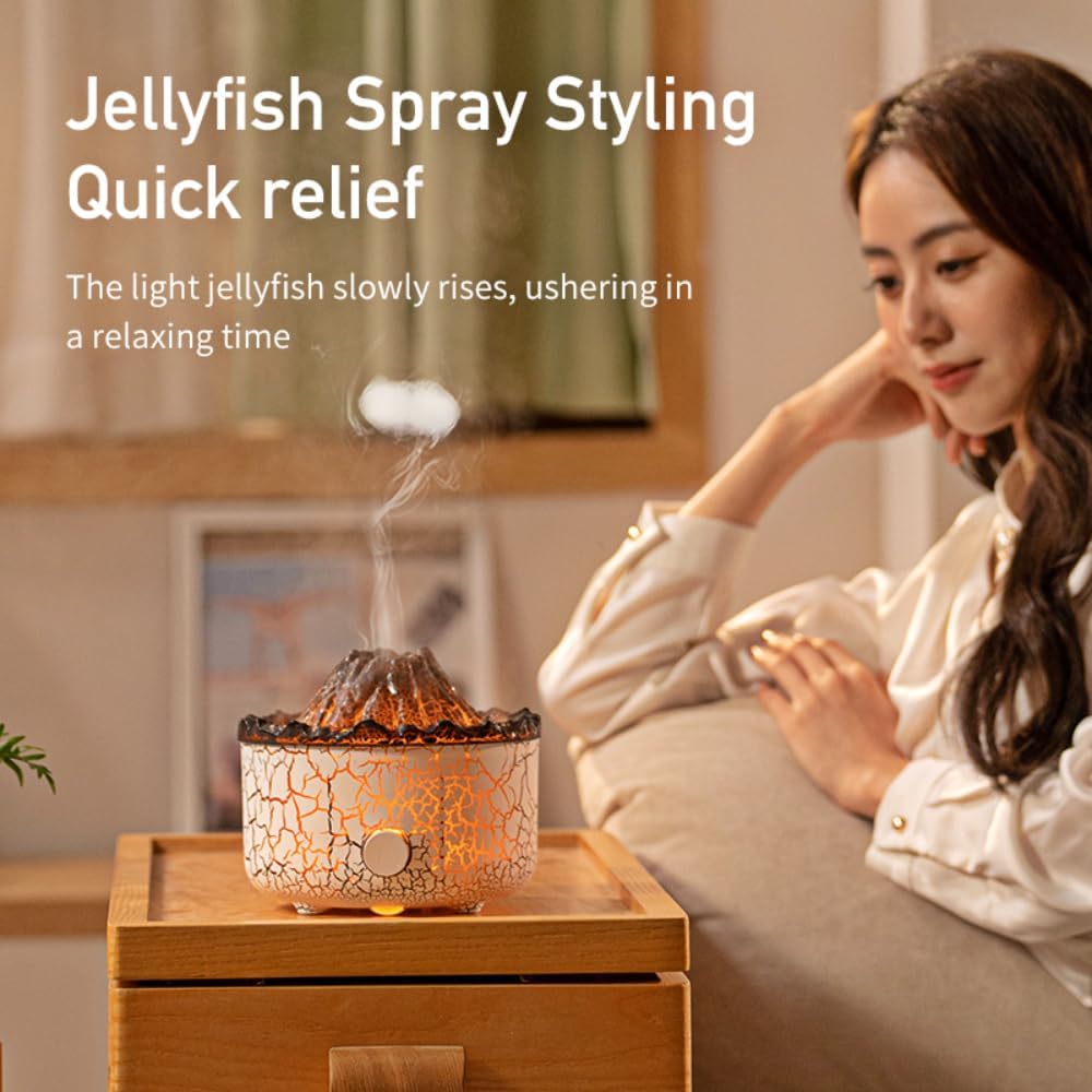 Volcano Diffuser for Essential Oils Aromatherapy,Humidifier Aroma Lamp with Multiple Modes, Remote, Timer - VINE GLOBAL