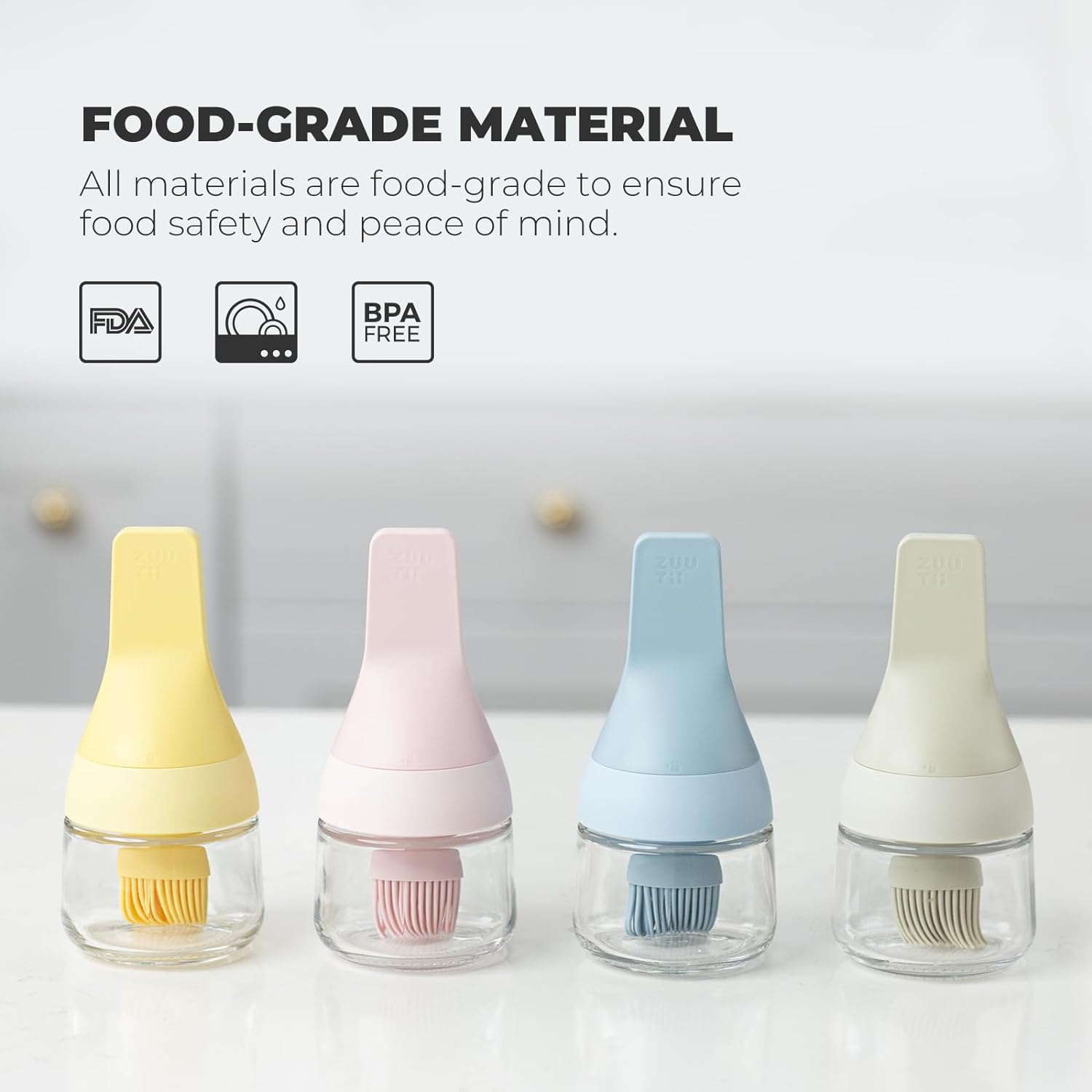 Large Olive Oil Dispenser,Mini Oil Bottle Set,Oil Dispenser with Brush - VINE GLOBAL