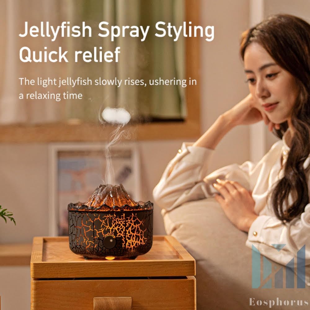 Volcano Diffuser for Essential Oils Aromatherapy,Humidifier Aroma Lamp with Multiple Modes, Remote, Timer - VINE GLOBAL