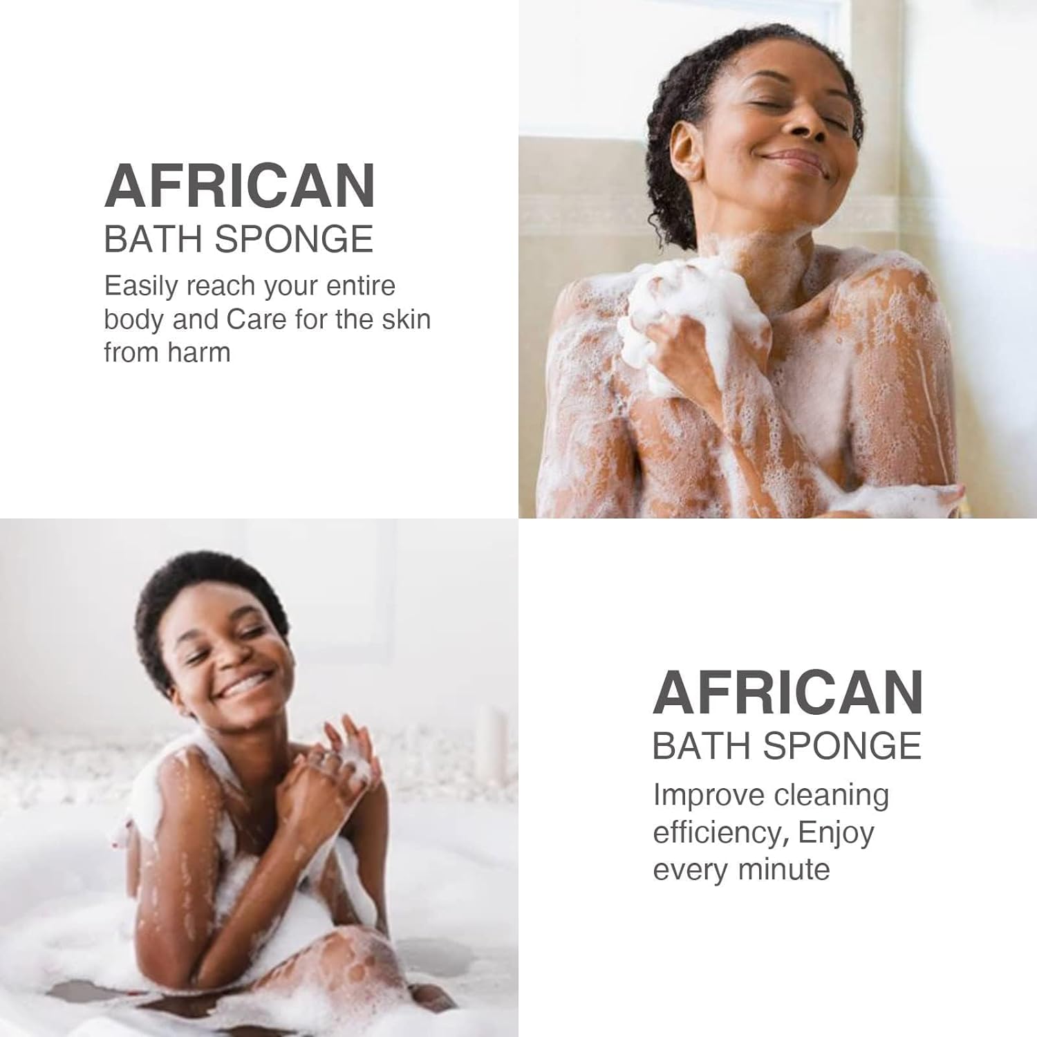 3 Pieces African Bath Sponge African Net Long Net Bath Sponge Exfoliating Shower Body Scrubber Back Scrubber Skin Smoother - VINE GLOBAL
