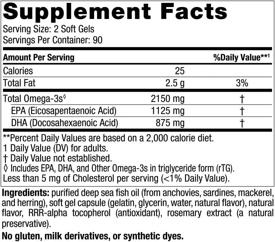 Nordic Naturals Ultimate Omega 2X, Lemon Flavor - 180 Soft Gels - 2150 mg Omega-3 - High-Potency Omega-3 Fish Oil with EPA & DHA - Promotes Brain & Heart Health - Non-GMO - 90 Servings VINE GLOBAL