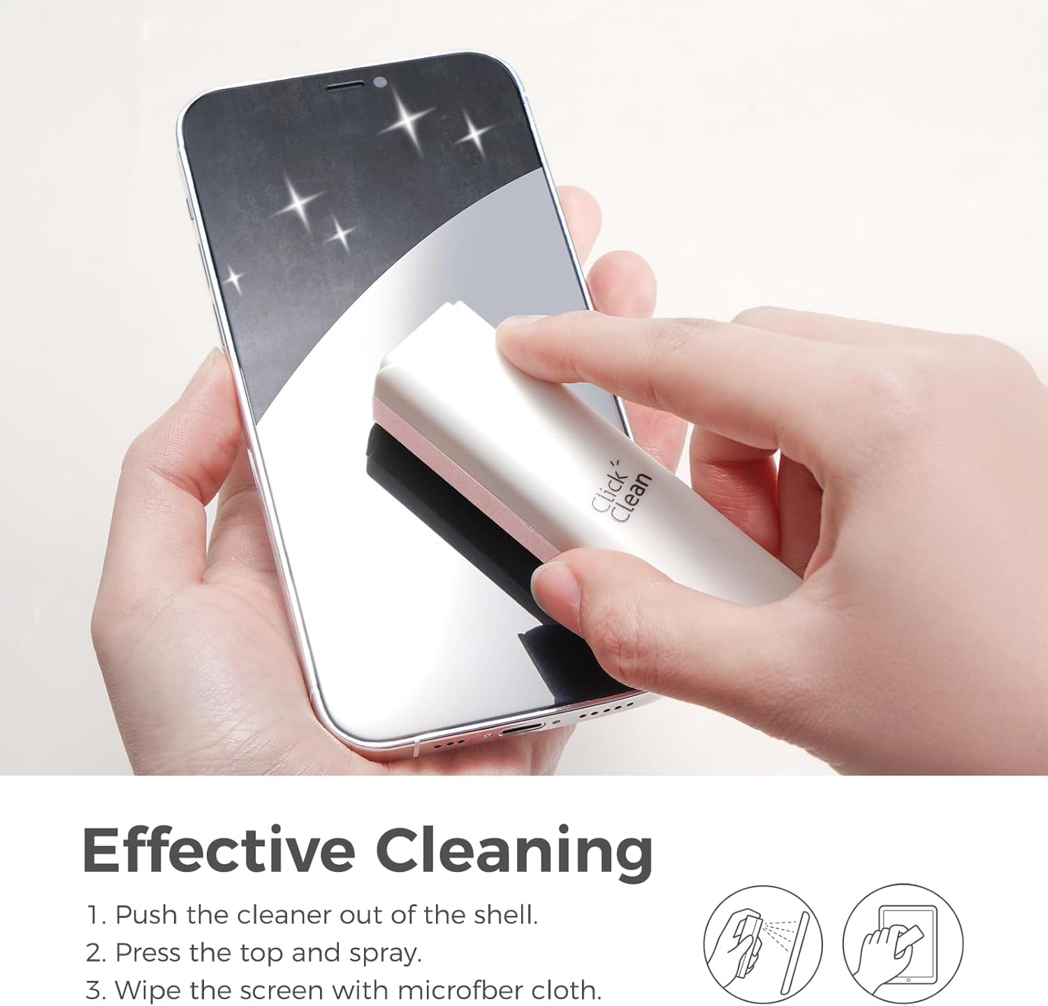 CLEAN Screen Cleaner, Fingerprint Proof Screen Cleaner Spray, All-in-One Cleaner with Microfiber and Shell for All Phones, Laptop and Tablet Screens (Black) - VINE GLOBAL