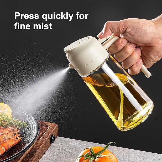 Oil Dispenser Bottle for Kitchen - 2 in 1 Olive Oil Dispenser and Oil Sprayer - VINE GLOBAL