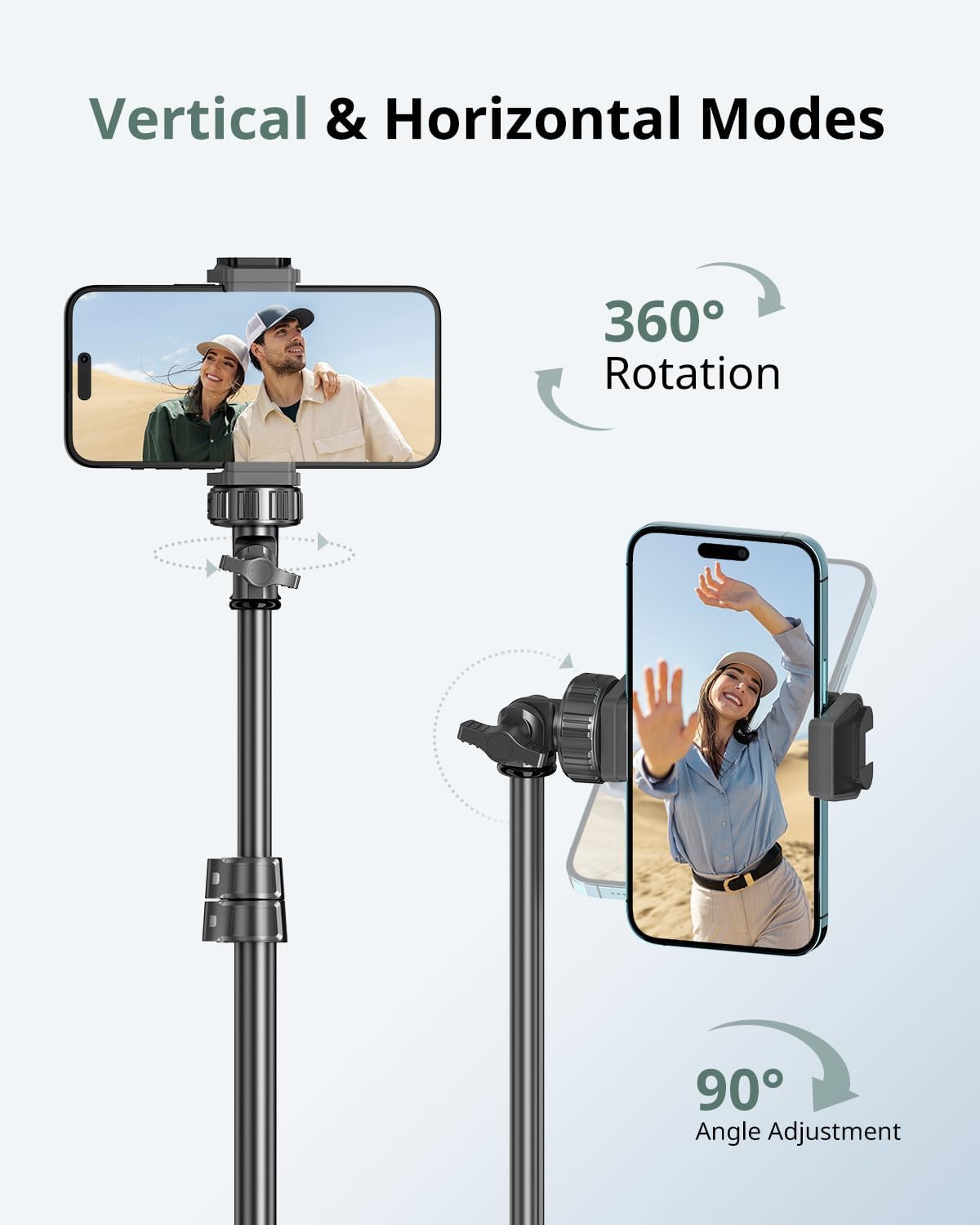 SENSYNE 62" Phone Tripod & Selfie Stick, Extendable Cell Phone Tripod Stand with Wireless Remote and Phone Holder, Compatible with iPhone Android Phone, Camera VINE GLOBAL