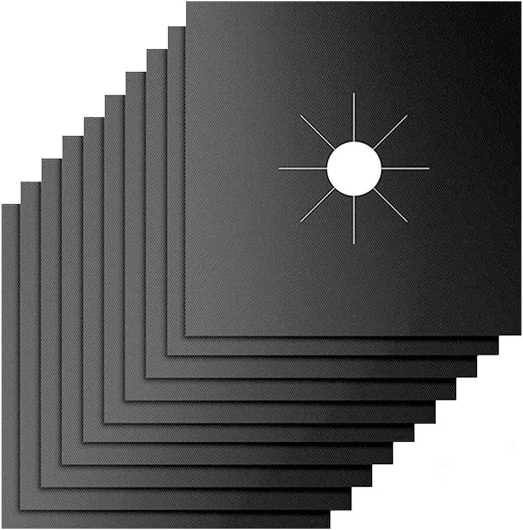 Stove Burner Covers, 10 Pack, Gas Stove Burner Liners, Non-stick Reusable Gas Range Stove - VINE GLOBAL