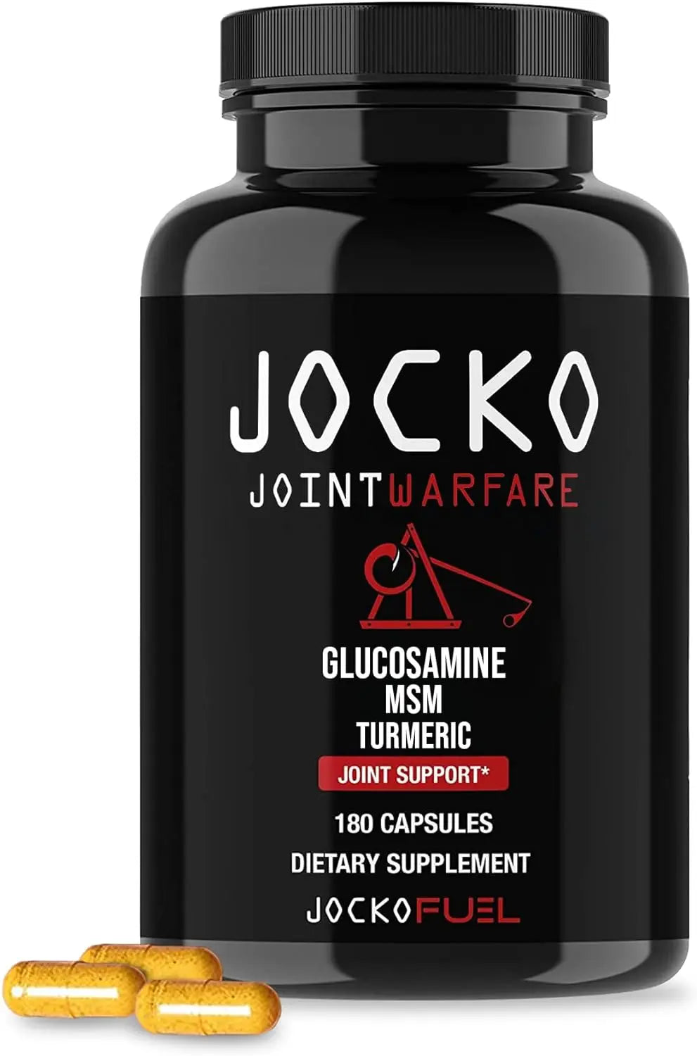 Jocko Fuel Joint Support Supplement - Glucosamine MSM for Joint Pain, Mobility, & Flexibility w/Turmeric & Boswellia (180 Capsules) VINE GLOBAL